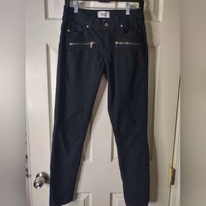 Paige Jeans Black Zipper Skinny Jeans